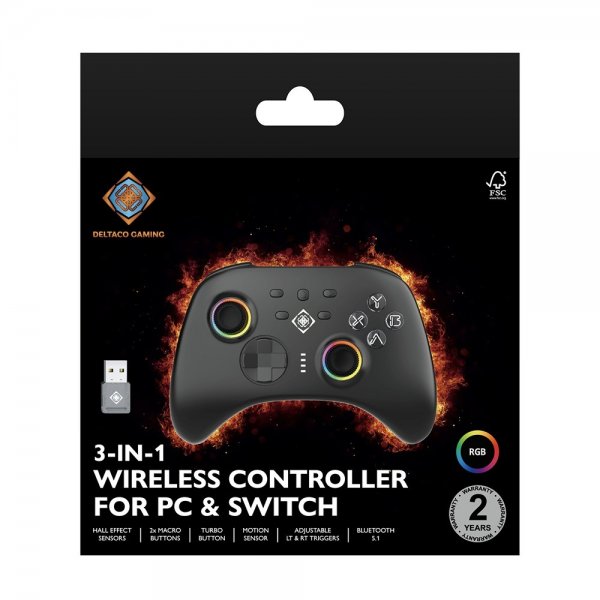 Deltaco Gaming Trådløs Controller 3-i-1