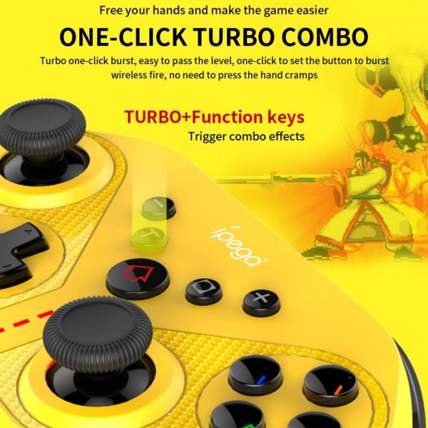 Ipega Trådløs Håndkontrol Bluetooth Gul