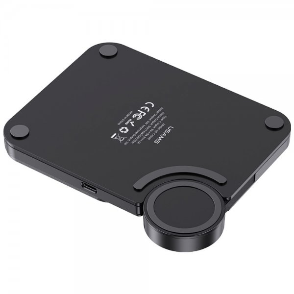 USAMS Trådløs Oplader 15W 3i1 Bord Trådløs Oplader