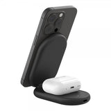 Belkin Trådløs Oplader BoostCharge 2-i-1 Foldbar MagSafe Qi2 15W Sort