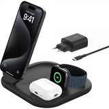 Belkin Trådløs Oplader BoostCharge 3-i-1 Foldbar MagSafe Qi2 15W Sort