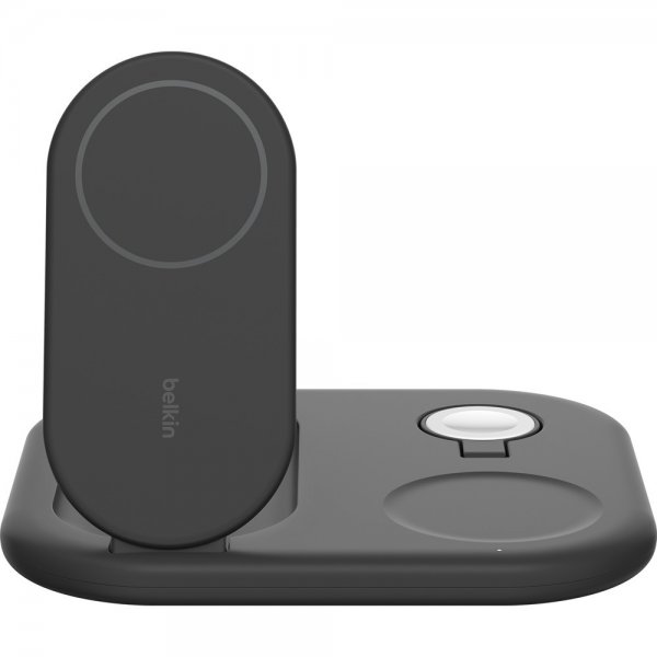 Belkin Trådløs Oplader BoostCharge 3-i-1 Foldbar MagSafe Qi2 15W Sort