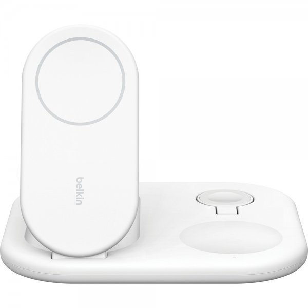Belkin Trådløs Oplader BoostCharge 3-i-1 Foldbar MagSafe Qi2 15W Hvid