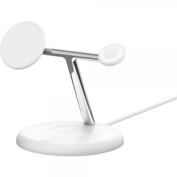 Belkin Trådløs Oplader BoostCharge Pro 3-i-1 MagSafe Qi2 15W Hvid