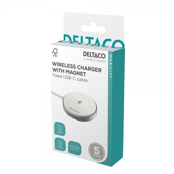 Deltaco Trådløs Oplader med Standerfunktion 15W MagSafe