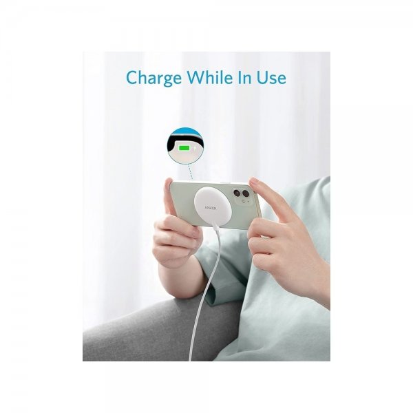 Anker Trådløs oplader PowerWave Magnetic Pad 7.5W MagSafe Hvid