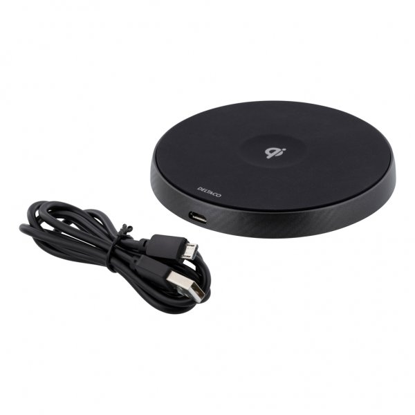Deltaco Trådløs Oplader Qi 10W Sort
