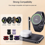 Trådløs Oplader V8S 2-i-1 Samsung Galaxy Watch/Buds Sort