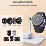 Trådløs Oplader V8S 2-i-1 Samsung Galaxy Watch/Buds Hvid