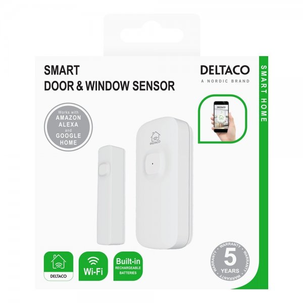 Deltaco Smart Home Trådløs Magnetsensor WiFi