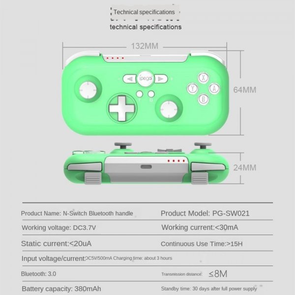 Ipega Trådløs Mini Gamepad til Nintendo Switch/Android/PC Gul