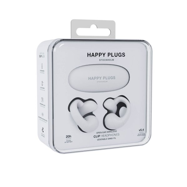 Happy Plugs Trådløse Høretelefoner Clip Open Ear Wireless Hvid