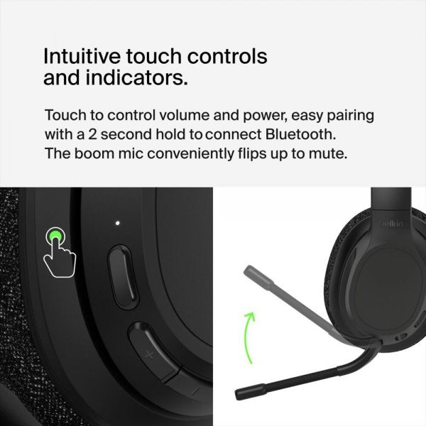 Belkin Trådløse Over-Ear Hovedtelefoner SoundForm Adapt Sort