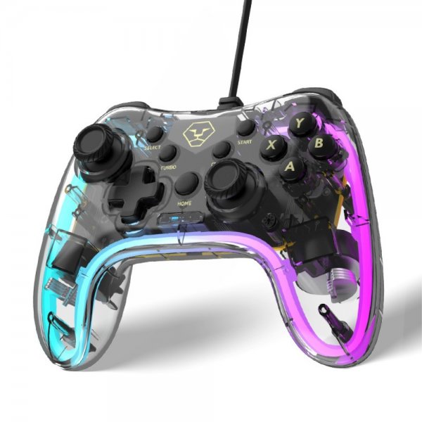 Aolion Transparent Spilcontroller Nintendo Switch/PC Kabelbaseret RGB
