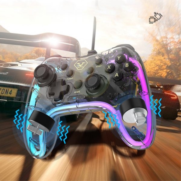 Aolion Transparent Spilcontroller Nintendo Switch/PC Kabelbaseret RGB