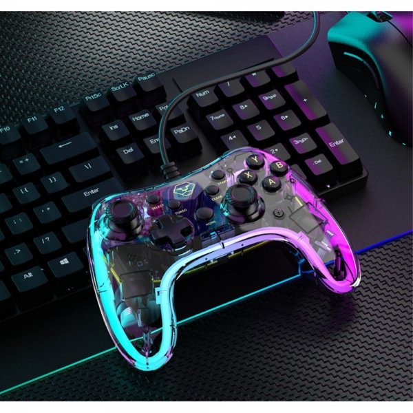 Aolion Transparent Spilcontroller Nintendo Switch/PC Kabelbaseret RGB