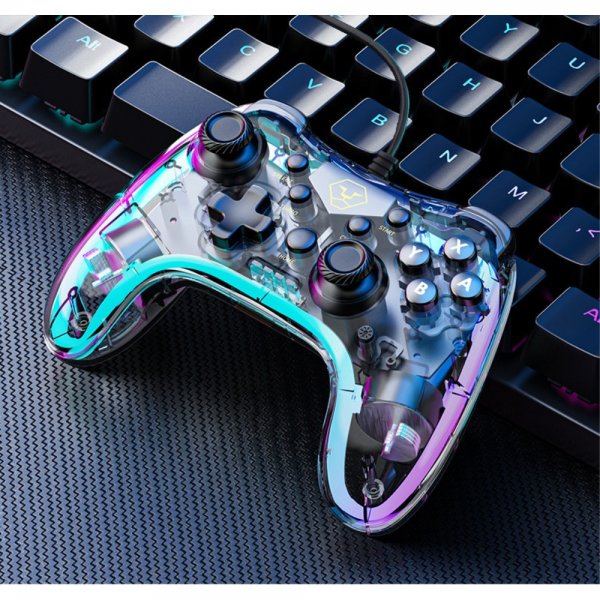 Aolion Transparent Spilcontroller Nintendo Switch/PC Kabelbaseret RGB
