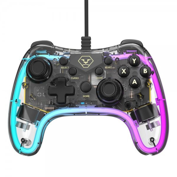 Aolion Transparent Spilcontroller Nintendo Switch/PC Kabelbaseret RGB
