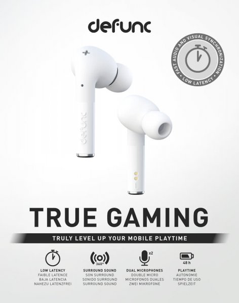 Defunc True Gaming Trådløse Høretelefoner Hvid