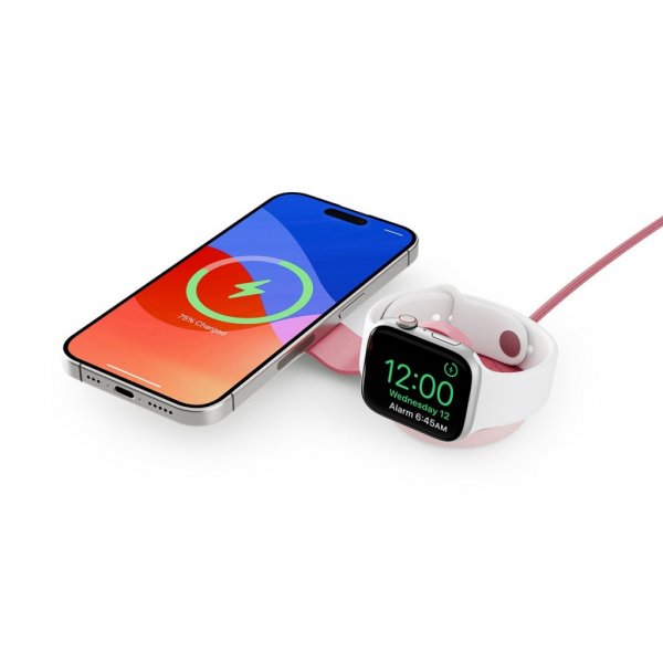 Twelve South Trådløs Oplader ButterFly SE 2-i-1 Qi2 MagSafe Rosa