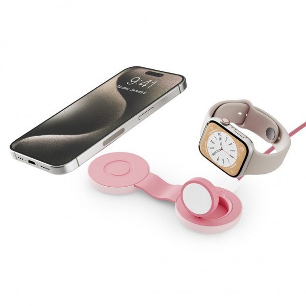 Twelve South Trådløs Oplader ButterFly SE 2-i-1 Qi2 MagSafe Rosa