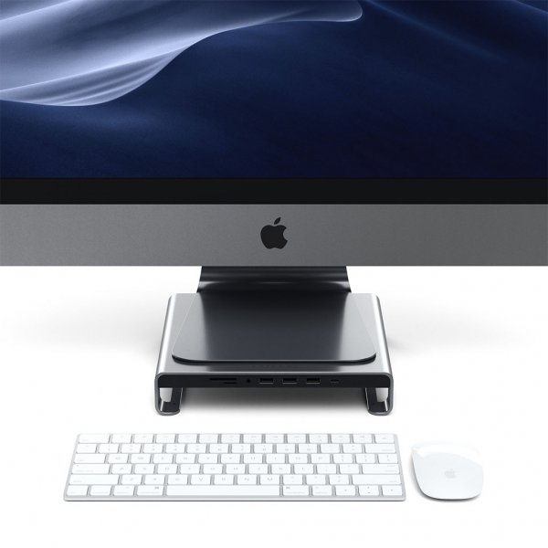 Satechi USB-C aluminiumskærmstativhub til iMac Space Gray