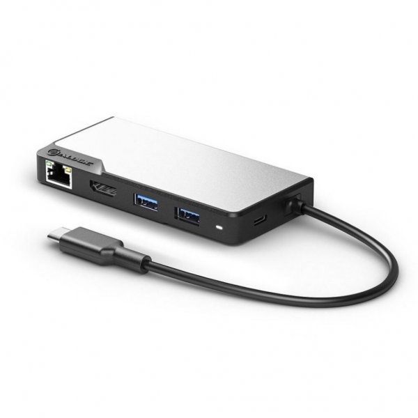 ALOGIC USB-C Fusion ALPHA 5-i-1 hub HDMI. USB. Ethernet og PD Space Gray