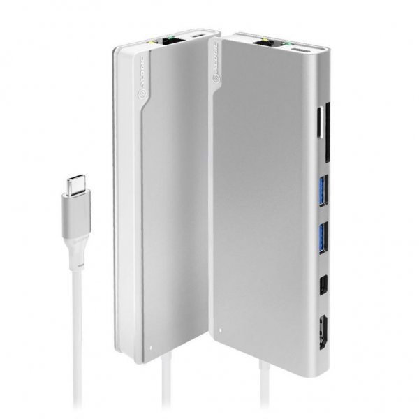 ALOGIC Ultra USB-C Dock PLUS - HDMI. MDP. USB. Ethernet. kortlæser og 100W PD Sølv
