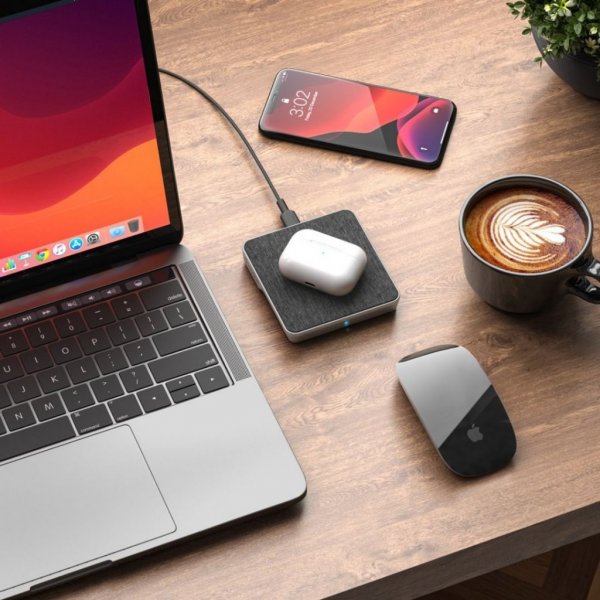 ALOGIC Trådløs Oplader Qi opladning 10W - med USB-A til USB-C kabel Sølv