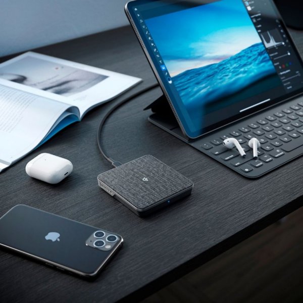 ALOGIC Trådløs Oplader Qi opladning 10W - med USB-A til USB-C kabel Space Grey