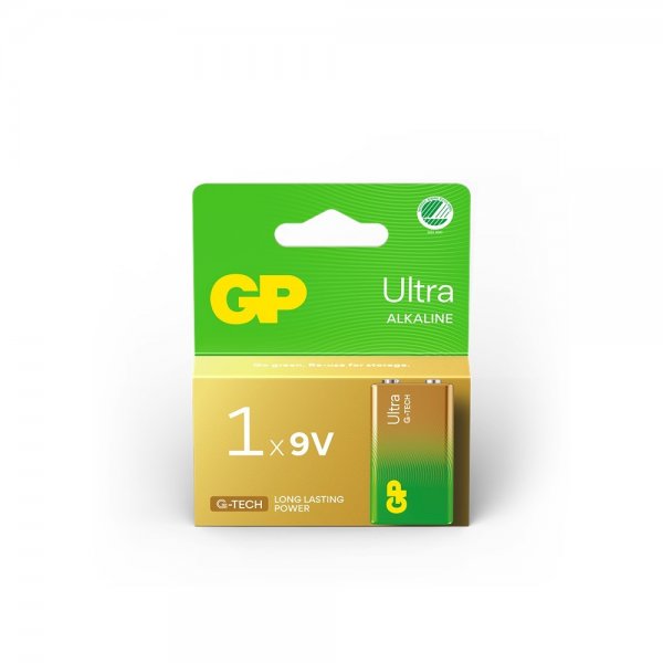 GP Ultra Alkaline 9V-batteri 1604AU/6LF22