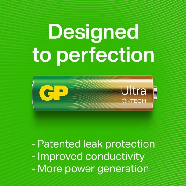 GP Ultra Alkaline 9V-batteri 1604AU/6LF22