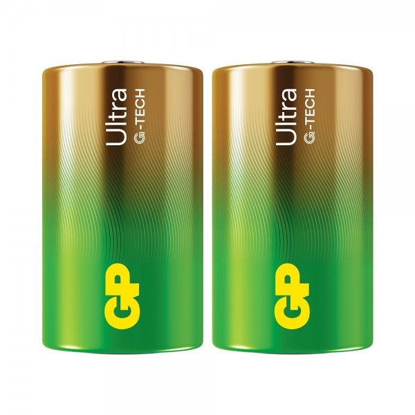 GP Ultra Alkaline D-batteri 13AU/LR20 2-pak
