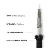 Nomad Universal Cable til Apple Watch 1.5m Carbide