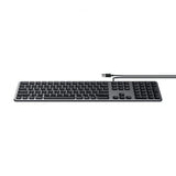 Satechi Tastatur med ledningsført USB-tilslutning Nordisk Layout Space Gray