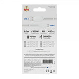 X2O USB-A til USB-C Kabel Longlife 60W 1m Hvid