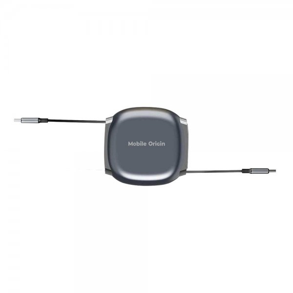 Mobile Origin USB-C Kabel 100W Optrækkeligt Kabel Boks Grå