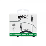 Gear USB-C Kabel Kevlar 1.5 meter Sort