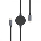 Fast USB-C kabel med Smartwatch-opladning 1.5m Sort