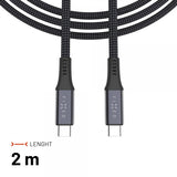 Fastmonteret USB-C Mediekabel USB4 gen 2 240W 1.2m