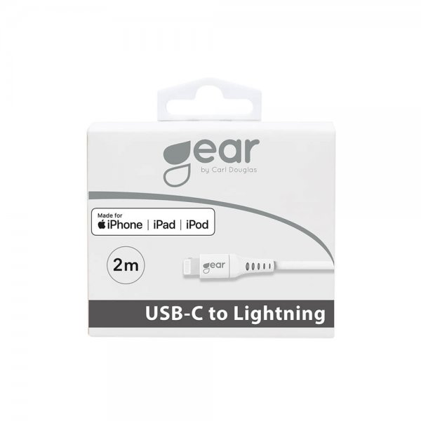 Gear USB-C til Lightning-kabel 2 meter hvid