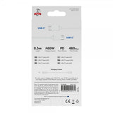 X2O USB-C til USB-C Kabel Basic 60W 0.5m Hvid