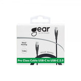 Gear USB-C til USB-C Kabel Kevlar 1.5 meter Sort