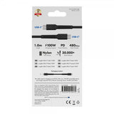 X2O USB-C til USB-C Kabel Longlife 100W 1m Sort