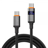 X2O USB-C til USB-C Kabel Longlife LED-display 100W 1.5m Sort