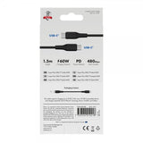 X2O USB-C til USB-C Kabel Superflex 60W 1.5m Sort