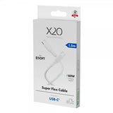 X2O USB-C til USB-C Kabel Superflex 60W 1.5m Hvid