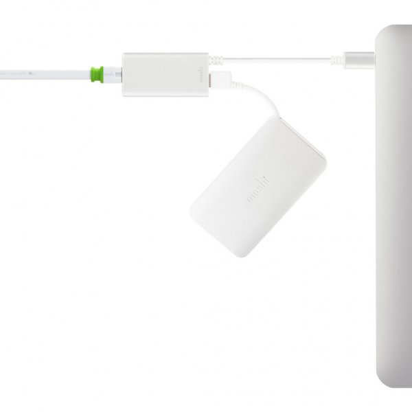 Moshi USB-C til Gigabit Ethernet-adapter Hvid