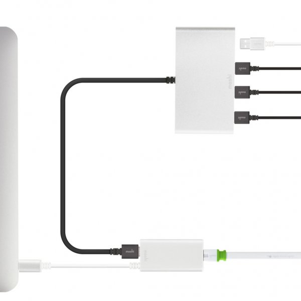 Moshi USB-C til Gigabit Ethernet-adapter Hvid