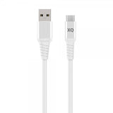 Xqisit USB-A til USB-C Kabel Flettet Ekstra Stærk 2 m Hvid